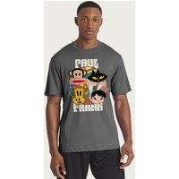 Paul Frank Men's Julius Mika Cat Clancy & Bunny T-Shirt in Charcoal | Size: XL