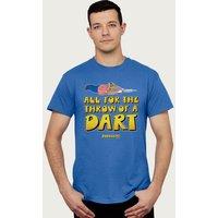 Bullseye Men's All For The Throw Of A Dart T-Shirt in Royal | Size: XL