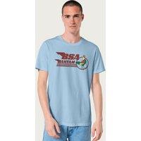 BSA Men's Bantam Motorcycles Cockerel Logo T-Shirt in Light Blue | Size: Medium