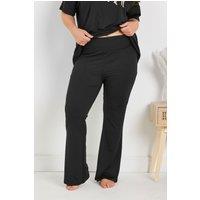 Yours Women's Flare Pyjama Bottoms in Black | Size: 34-36