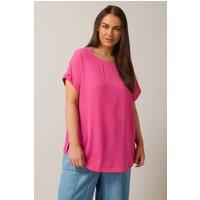Evans Women's Button Sleeve Blouse in Pink | Size: 20