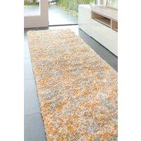 Kukoon Super Soft Mottled Tonal Ochre Yellow & Grey Shaggy Long Hallway Runner Rugs | Size: 60 cm x 240 cm