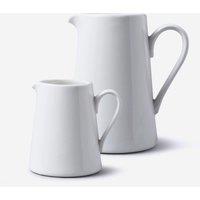 WM Bartleet & Sons Porcelain Victorian Straight Sided Jug Set of 2 in White