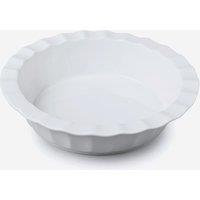 WM Bartleet & Sons Porcelain Deep Round Crinkle Rim Pie Dish 23cm in White