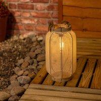ValueLights Natural Mesh Fabric Solar Powered Outdoor Lantern Garden Light