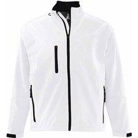 SOL'S Men's Relax Soft Shell Jacket (Breathable, Windproof & Water Resistant) in White | Size: Small