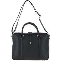 GABICCI Men's Real Leather Laptop Messenger Bag in Black
