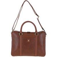 GABICCI Men's Real Leather Laptop Messenger Bag in Light Brown
