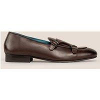 Oswin Hyde Men's Clifford Leather Monk Loafer in Brown | Size: 7