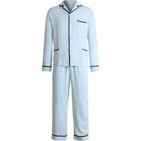 Bown of London Men's Satin Pyjamas Hades in Blue | Size: Medium