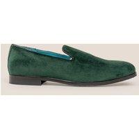 Oswin Hyde Men's Lennox Velvet Smoking Loafer in Green | Size: 10