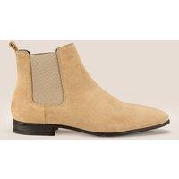 Oswin Hyde Men's Darwin Suede Chelsea Boots in Beige | Size: 7