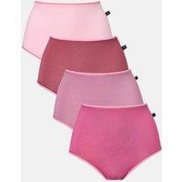 British Boxers Women's Pack of Four "Bunch of Roses" Bamboo Full Briefs in Dusty Pink | Size: Medium
