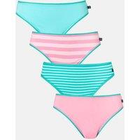 British Boxers Women's Pack of Four "Ice Cream Parlour" Bamboo High Leg Knickers in Light Pink | Size: Small