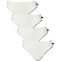 British Boxers Women's Pack of Four "Ivory" Bamboo High Leg Knickers in Off-White | Size: Large