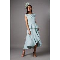 Coast Women's Ruffle Peplum Crepe Dress in Mint | Size: 8
