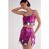 Limited Embellished Star Trim Mini Skirt