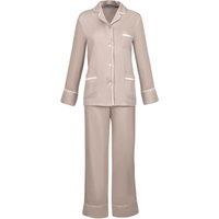 Bown of London Women's Satin Pyjamas Artemis in Beige | Size: Small