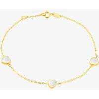 T.H.Baker Women's 9ct Yellow Gold Mother Of Pearl Heart Bracelet 1.29.1642 | Size: 19 cm