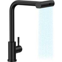 Appaso Black Kitchen Waterfall Sink Tap Mixer with Pull Out Spray