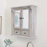 Melody Maison Wooden Mirrored Bathroom Cabinet in Natural