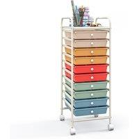 Costway 10 Drawers Storage Trolley Mobile Rolling Utility Cart