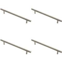 Loops 4x Round T Bar Pull Handle 210 x 10mm 160mm Fixing Centres Stainless Steel in Metallics
