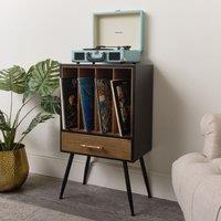 Melody Maison Mid-Century Modern Vinyl Record Storage Cabinet in Black