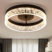 Circular Led Flush Mount Ceiling Light Black 25.59cm