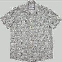 Double TWO Men's Khaki Aztec Print Short Sleeve Shirt | Size: 3XL