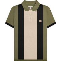 Lambretta Men's Vintage Panelled Polo Shirt in Green | Size: 3XL