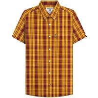 Lambretta Men's SS25 Checked Shirt in Burgundy | Size: Large