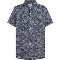 Lambretta Men's SS25 Paisley Shirt in Navy | Size: 3XL
