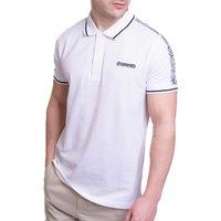 Lambretta Men's SS24 Paisley Taped Polo Shirt in White | Size: 4XL