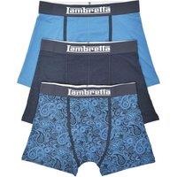 Lambretta Men's Paisley Boxer Shorts (Pack of 3) in Navy | Size: Large