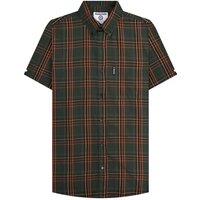 Lambretta Men's SS25 Checked Shirt in Khaki | Size: XL