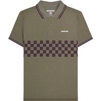 Lambretta Men's SS25 Two Tone Tipped Polo Shirt in Khaki | Size: Large