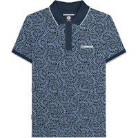 Lambretta Men's Paisley Tonal Big & Tall Polo Shirt in Dark Navy | Size: 5XL