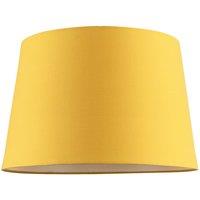 Happy Homewares Modern Cotton Fabric 12inch Drum Lampshade with White Cotton Inner in Yellow | Size: 12 inches