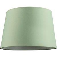 Happy Homewares Modern Cotton Fabric 12inch Drum Lampshade with White Cotton Inner in Olive | Size: 12 inches