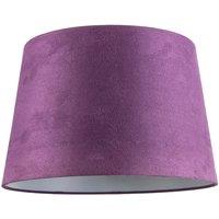 Happy Homewares Sleek Velvet Fabric 12 Inch Drum Lamp Shade with Cotton Inner in Purple | Size: 12 inches