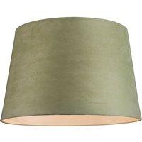 Happy Homewares Sleek Velvet Fabric 12 Inch Drum Lamp Shade with Cotton Inner in Olive | Size: 12 inches