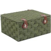 Red Hamper Green Twisted Paper Rope Picnic Basket | Size: Small