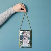 Paper High Dia Gold Reclaimed Glass Hanging Photo Frame | Size: Large