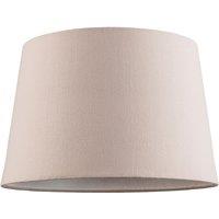 Happy Homewares Contemporary Light Taupe Linen Fabric Drum Lampshade with Cotton Inner | Size: 12 inches