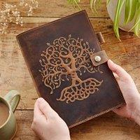 Paper High Tree of Life Buffalo Leather Refillable Journal - Lined Paper in Brown
