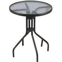 Marco Paul 60cm Round Glass Top Garden Table in Black