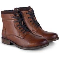 CATESBY ENGLAND Men's Ensign Leather Brogue Lace Up Boots in Tan | Size: 9