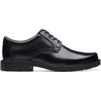 Clarks Men's Kerton Lace Black Leather Derby Shoes, Lace Up | Size: 7.5-Standard Fit
