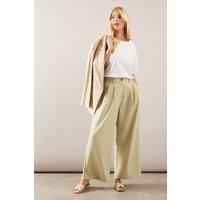Petite Elasticated Waist Wide Leg Trouser